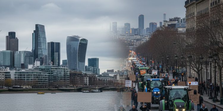 Europe bulletin: FTSE slips on oil, Paris farmers protest, UK wages cool