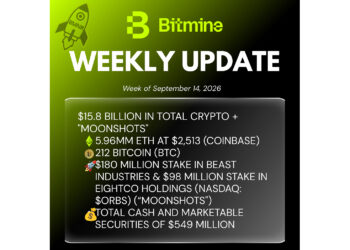 Bitmine Immersion Technologies (BMNR) Announces ETH Holdings Reach 5.96 Million Tokens, and Total Crypto and Total Cash Holdings of $15.8 Billion